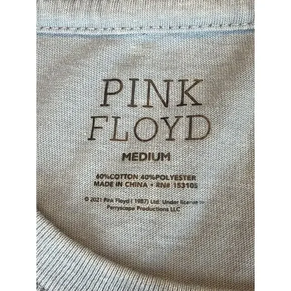 Pink Floyd Short Sleeve Large Graphic T-Shirt Grey Medium - Picture 3 of 5